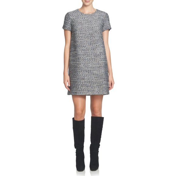 NWT Size 12P CeCe Kayte Metallic Tweed Shift Dress - Picture 5 of 5